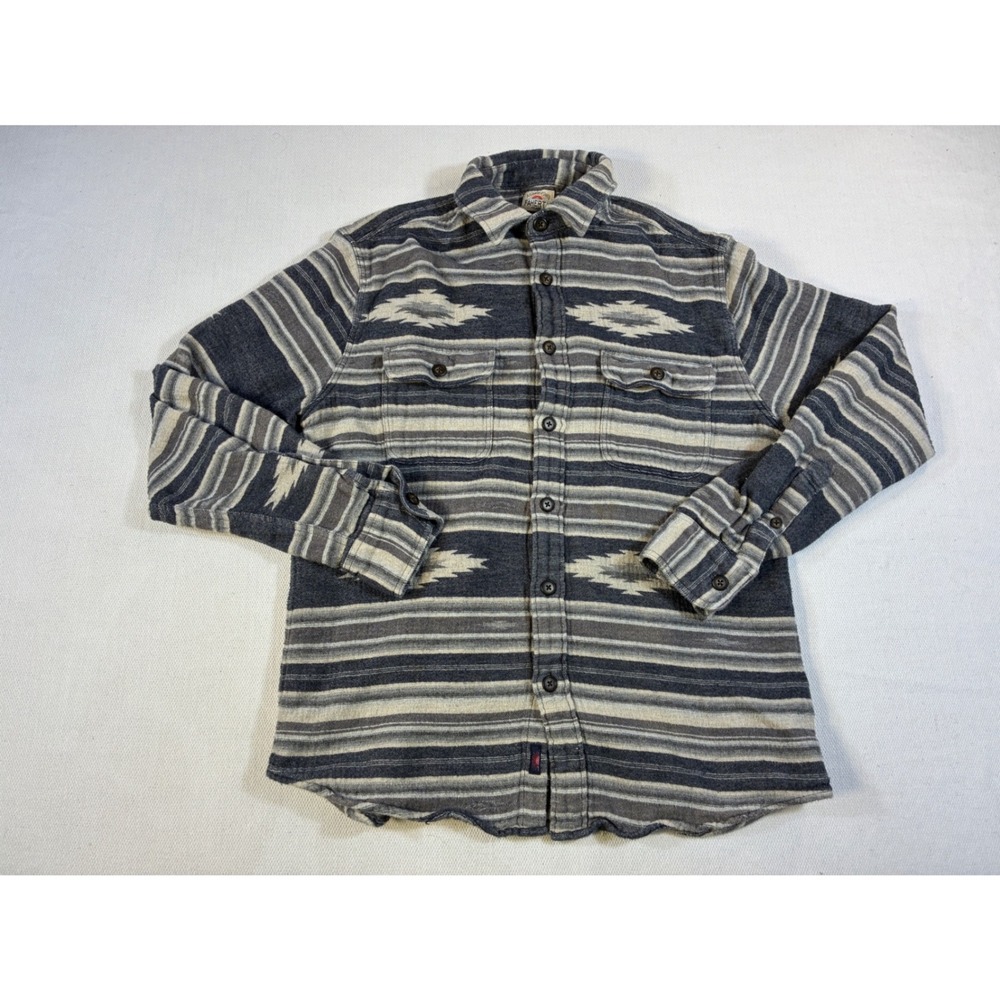 Faherty Mens Southwestern Flannel Grey Aztec Geometric Button Down M Fits‎ Small